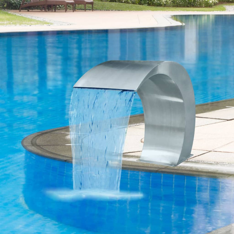 Cascada de piscina Vidaxl 45x30x60 cm de acero inoxidable