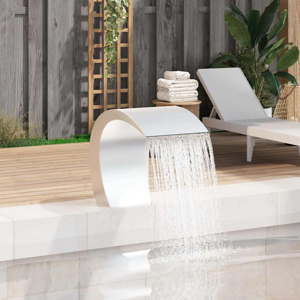 Cascada de piscina Vidaxl 45x30x60 cm de acero inoxidable