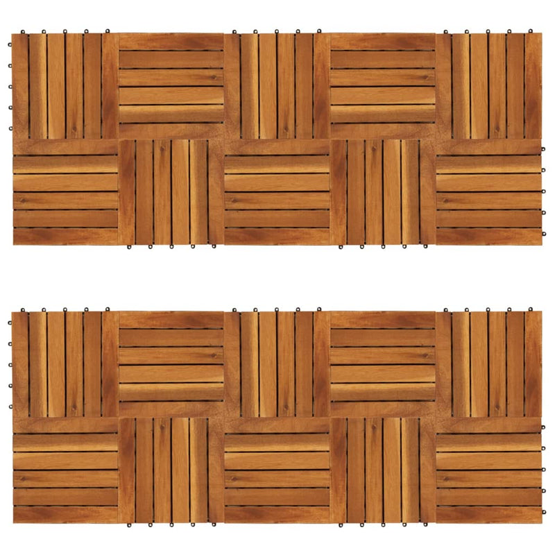 Vidaxl Terrace Piastrelle 20 ST Vertical Pattern 30x30 cm Acaciahout