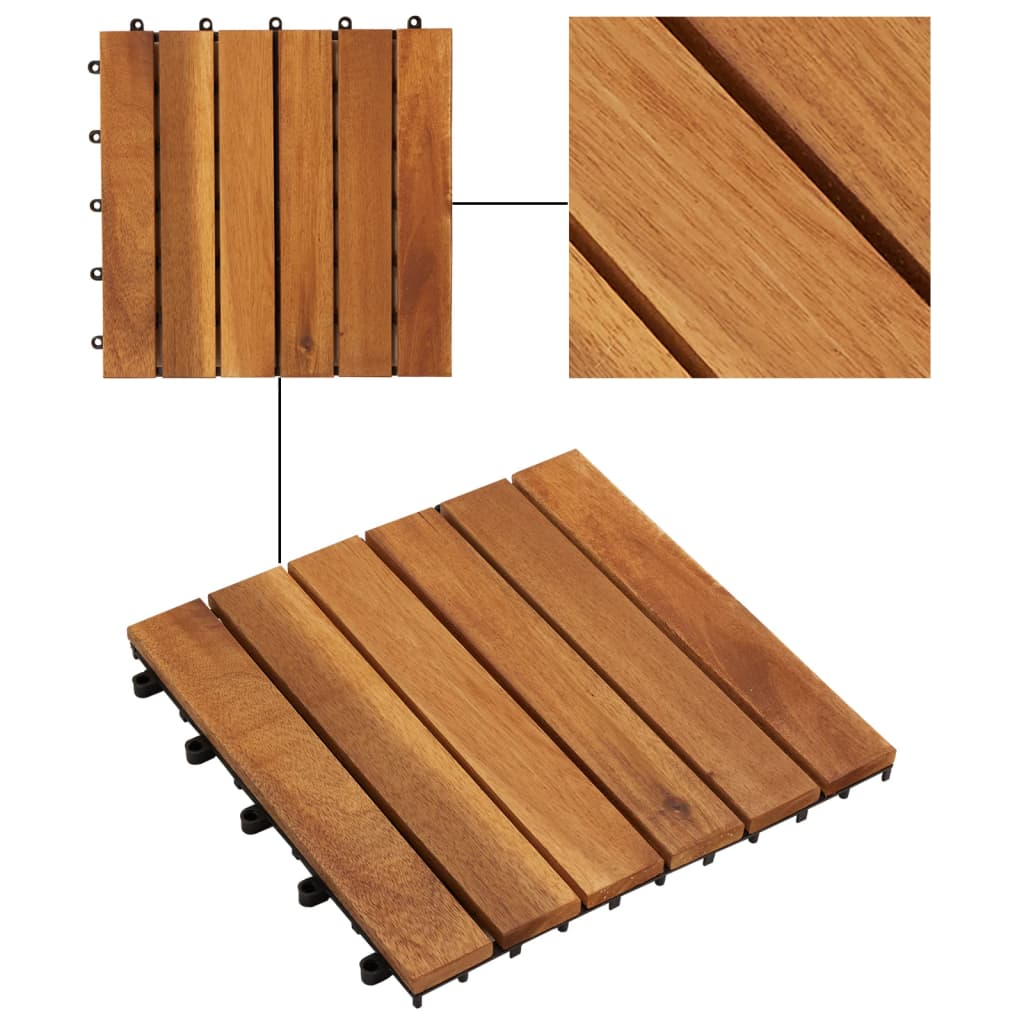 Vidaxl Terrace Piastrelle 20 ST Vertical Pattern 30x30 cm Acaciahout