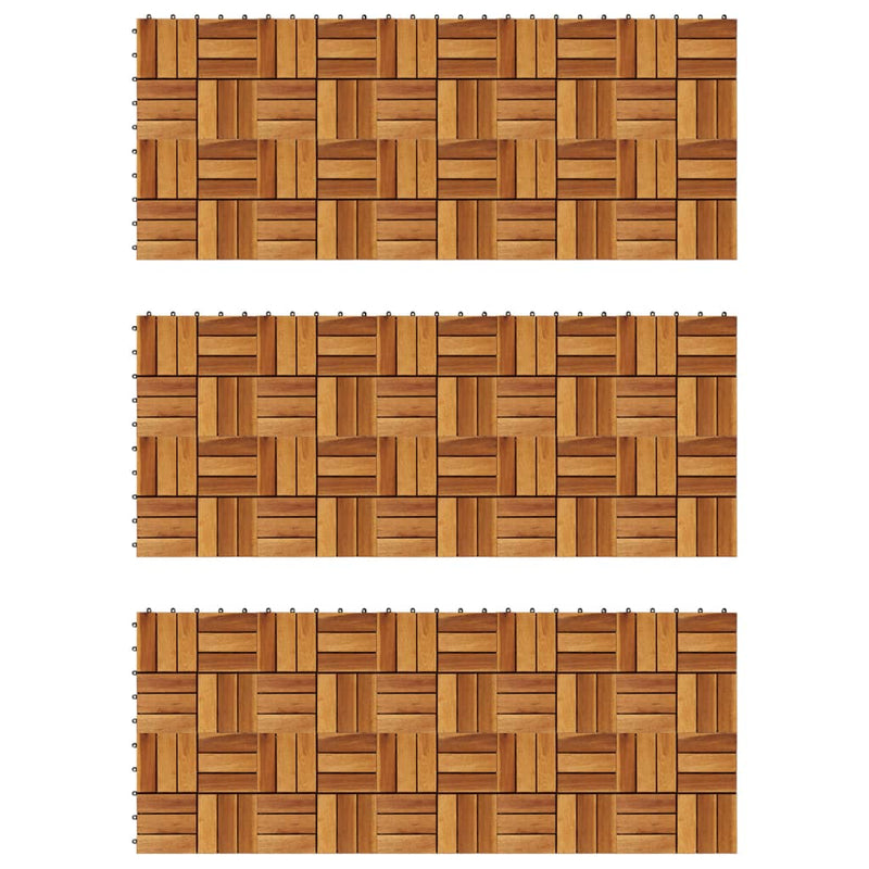 VidaXL Terrastegels 30 x 30 cm Acacia set van 30