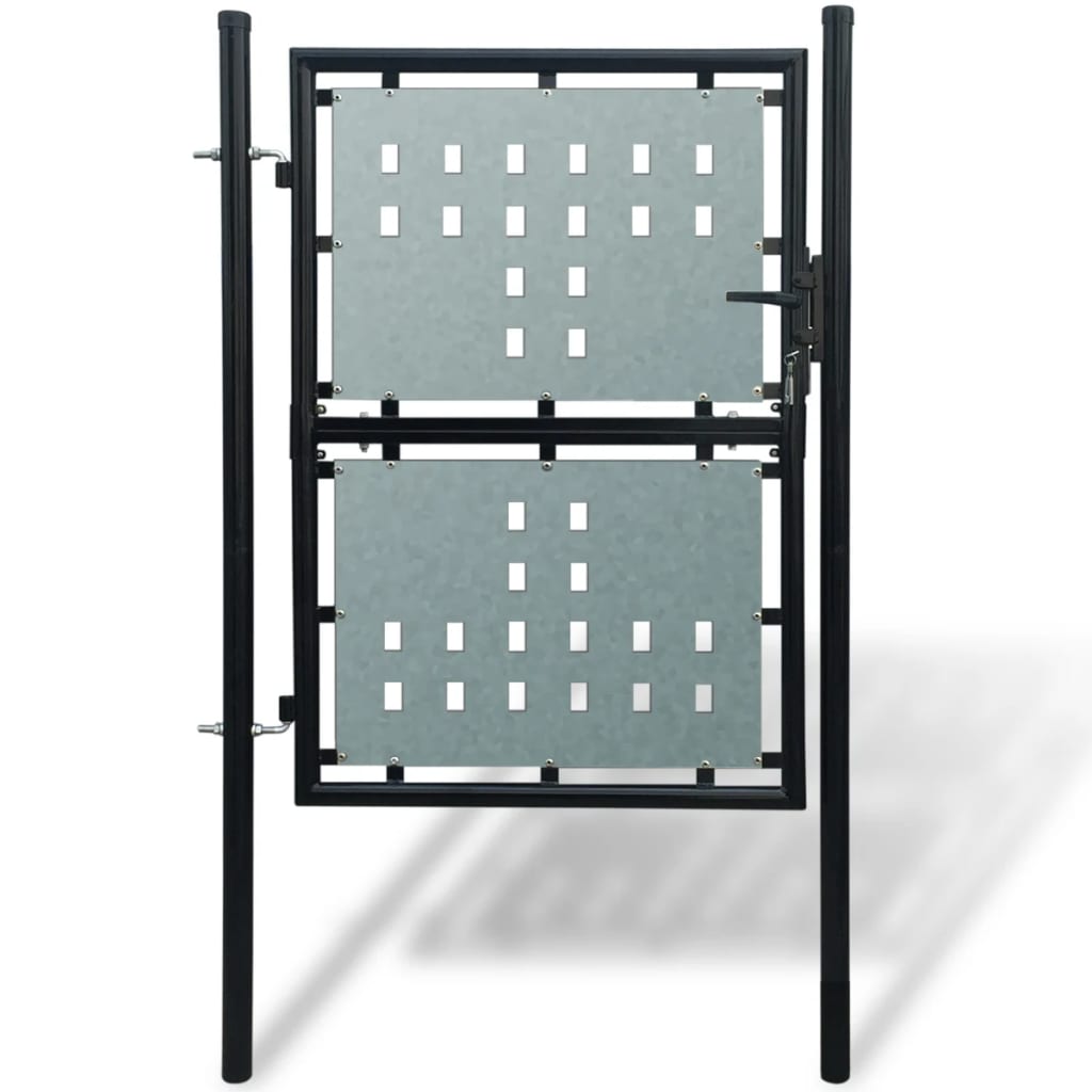 Vidaxl zwarte enkele deur schuttingpoort 100x150 cm
