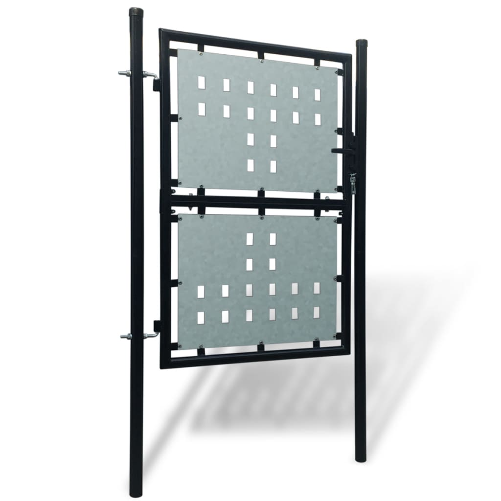 Vidaxl zwarte enkele deur schuttingpoort 100x150 cm