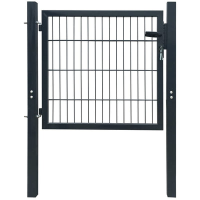 Vidaxl 2d hekpoort (enkel) antracietgrijs 100x80 cm