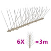 Vidaxl Pins Vogelen Pigeon con 4 filas de 6 pcs 3 m de plástico