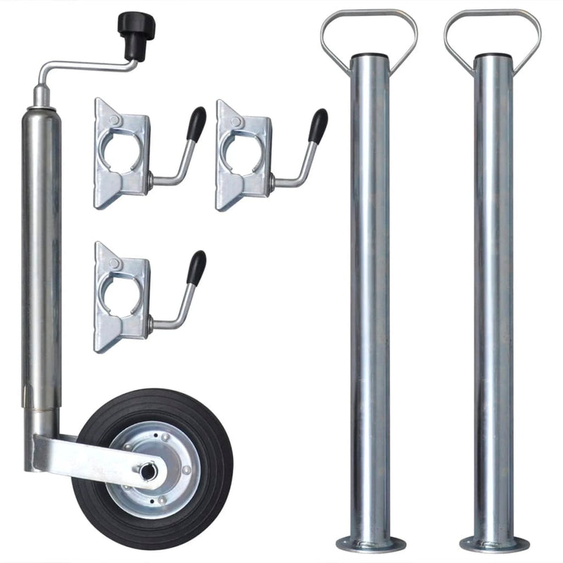 Rueda de nariz Vidaxl con 2 tubos de soporte y 3 abrazaderas 48 mm