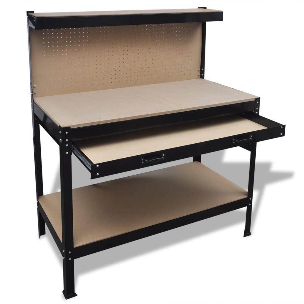 Vidaxl Workbench con scheda di sospensione e cassetto