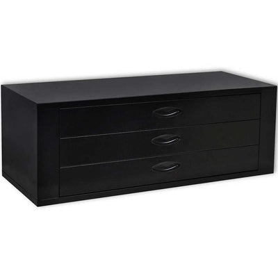 Caja de herramientas de Vidaxl con 3 cajones de negro de metal