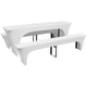 Vidaxl Cubierta para mesa y bancos de cerveza 225x50x80 cm STRING WHITE 3 STS