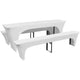 Case Vidaxl per tavolo da birra e panchine allungate bianche 3 pezzi 220 x 70 x 80 cm