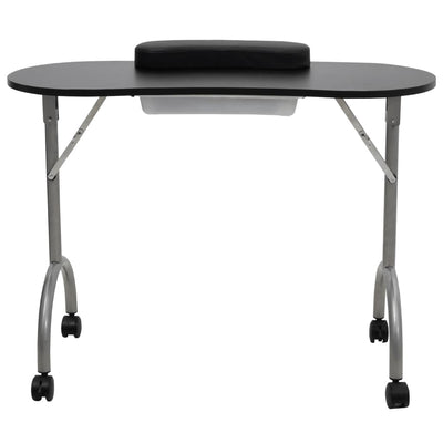 Mesa de manicuret de Vidaxl plegable con ruedas negras