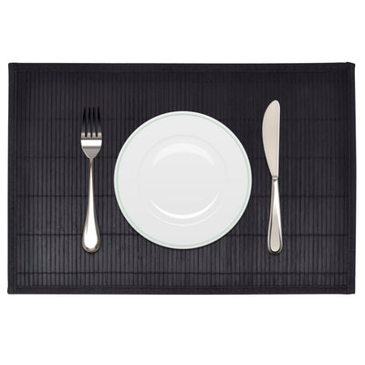 Vidaxl 6 Pillemats Bamboo 30 x 45 cm Negro