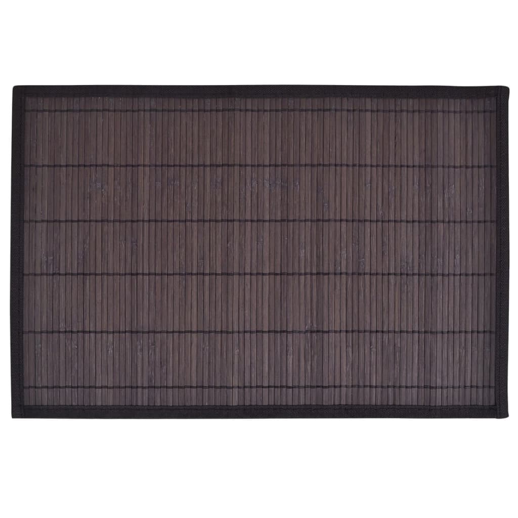 Vidaxl 6 Pochemat Bamboo 30 x 45 cm marrone scuro