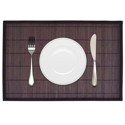 VidaXL 6 Placemats bamboe 30 x 45 cm donkerbruin