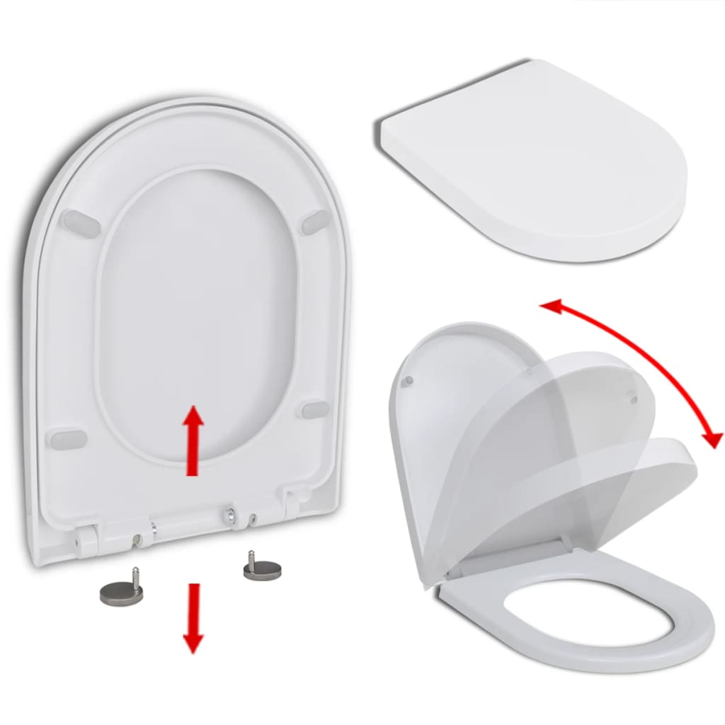 Vidaxl Sedile del toilette morbido con design a rilascio rapido bianco