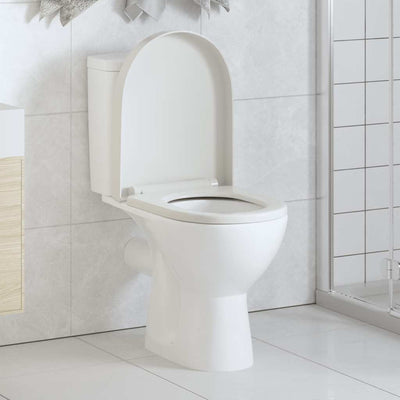 Asiento de inodoro Vidaxl de cierre suave con diseño de liberación rápida blanca