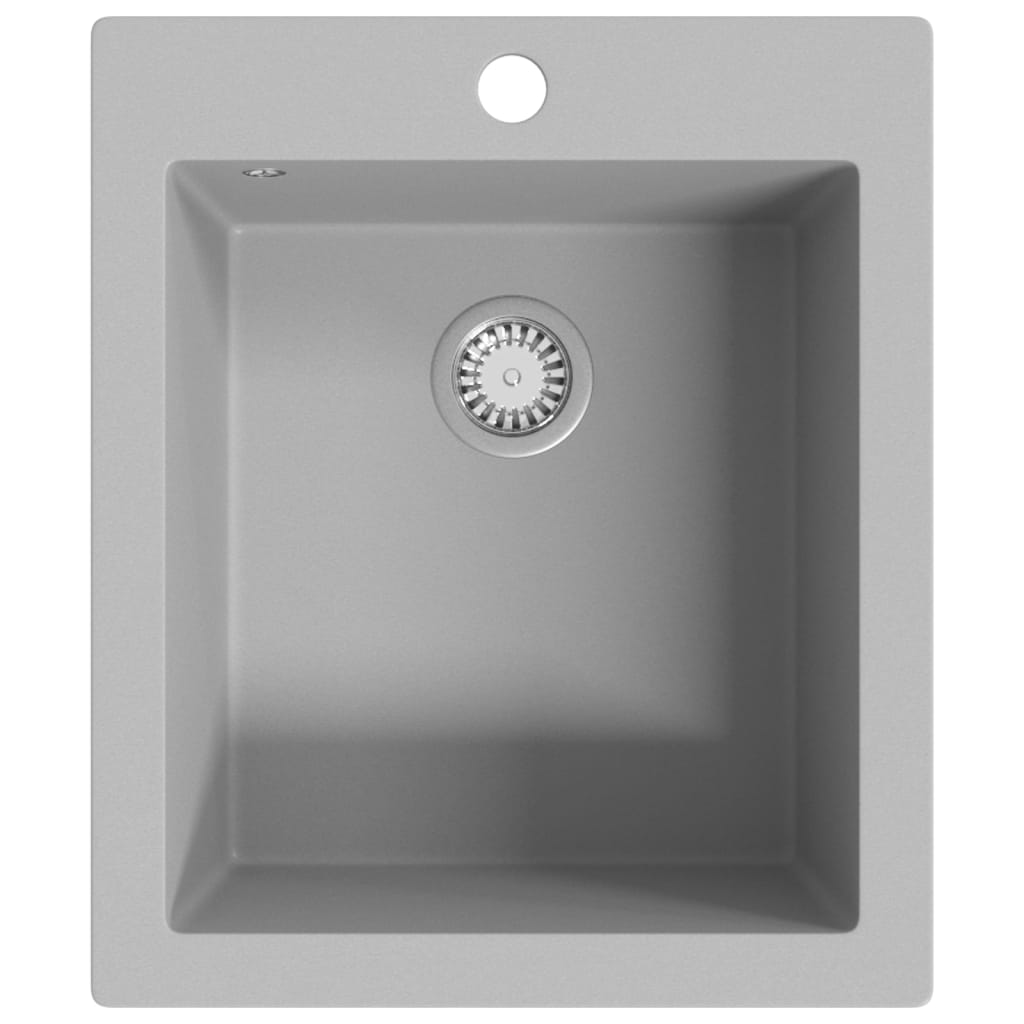 Estructura del fregadero Vidaxl tazón de granito gris