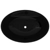 Vidaxl Washbasin con desbordamiento, cerámica, ovalada, negro