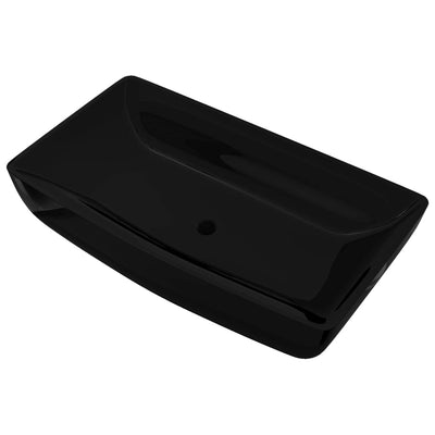 Fregadero de Vidaxl, cerámica, rectangular, negro