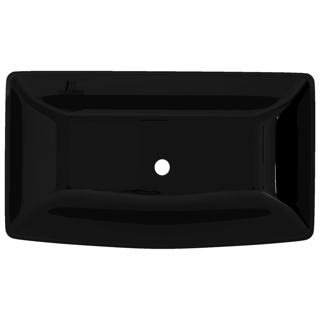 Fregadero de Vidaxl, cerámica, rectangular, negro