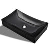 Vidaxl Washbasin, ceramica, rettangolare, nero