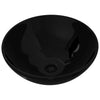 Vidaxl Washbasin, ceramica, rotondo, nero 325 mm