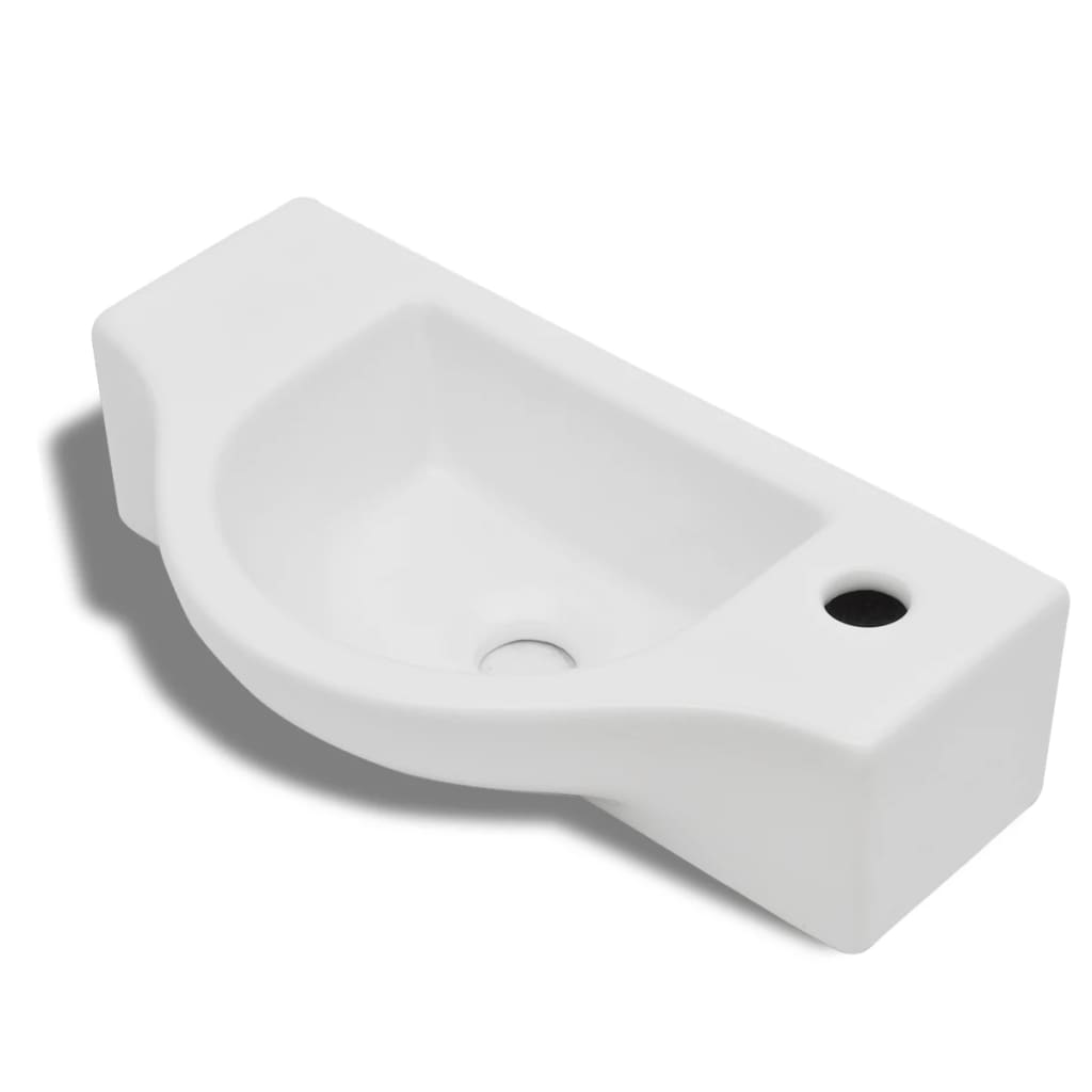 Vidaxl Washbasin con Crane Hole White Ceramics