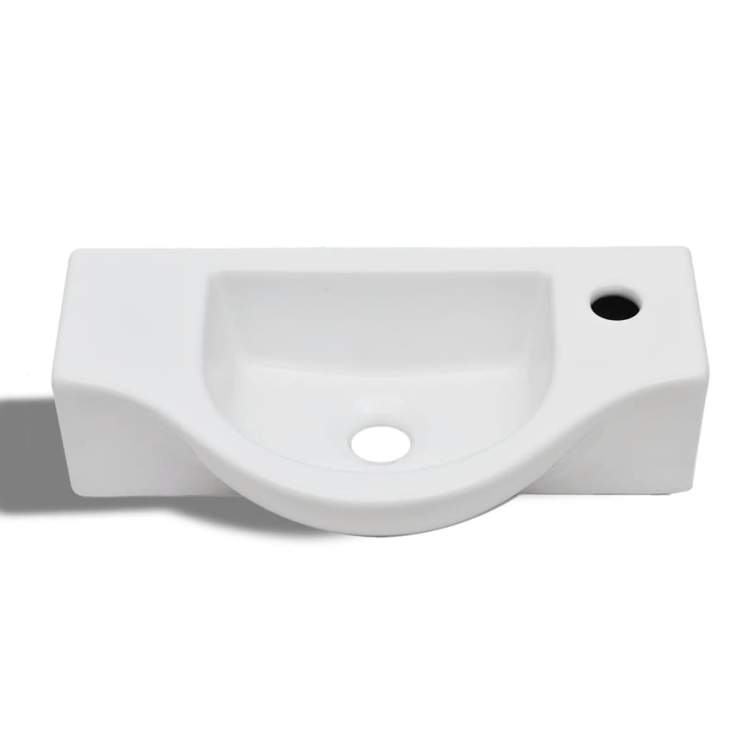 Vidaxl Washbasin con Crane Hole White Ceramics