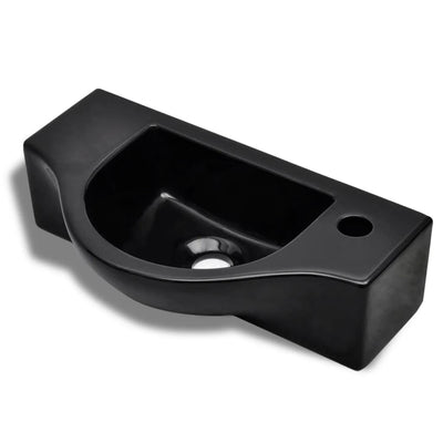 Vidaxl Washbasin con Crane Hole Black Ceramic