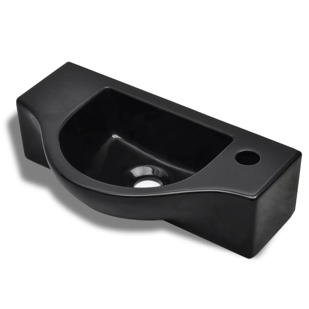 Vidaxl Washbasin con Crane Hole Black Ceramic