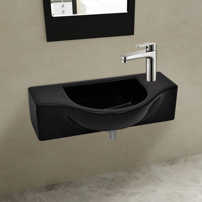 Vidaxl Washbasin con Crane Hole Black Ceramic