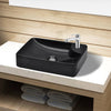 Vidaxl Lavel con foro del rubinetto, ceramica, nero