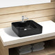 Vidaxl Washbasin con foro gru ceramica quadrata nera