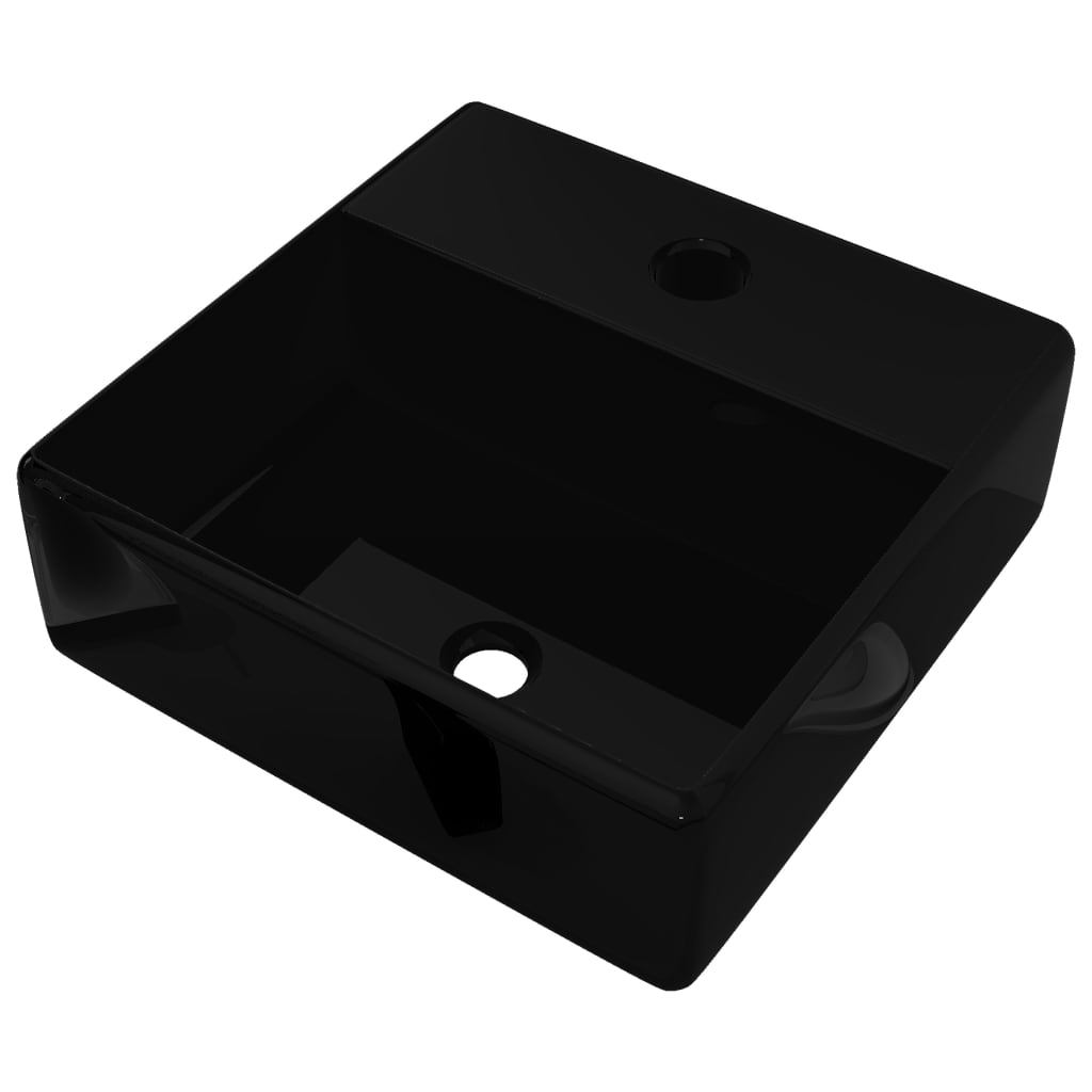 Vidaxl Washbasin con foro gru ceramica quadrata nera