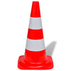 Vidaxl traffico cono che riflette 50 cm rosso e bianco 10 pezzi