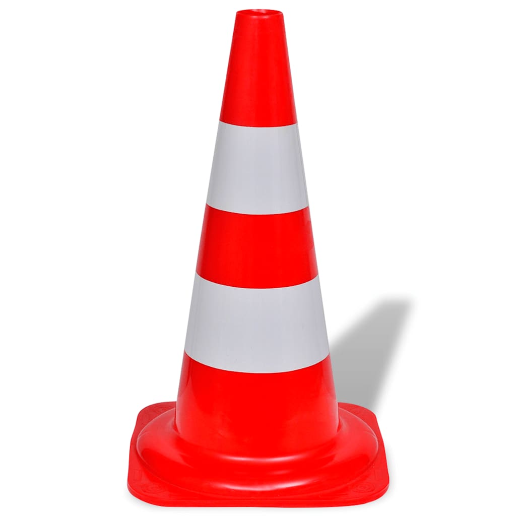 Vidaxl traffico cono che riflette 50 cm rosso e bianco 10 pezzi