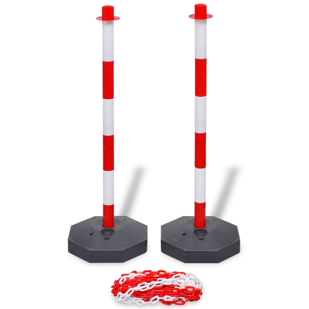 Vidaxl Chain Post Set con cadena de plástico 10 m