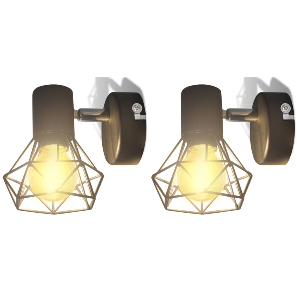 Vidaxl Lampade a parete 2 St con stile industriale a LED nero