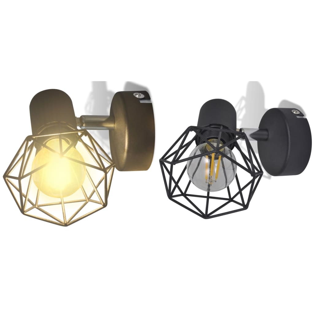 Vidaxl Lampade a parete 2 St con stile industriale a LED nero
