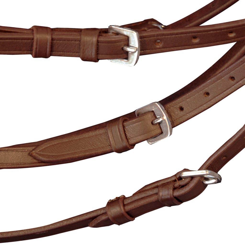 Vidaxl Bridle in pelle con nastro combinato, redini e bit marrone pony