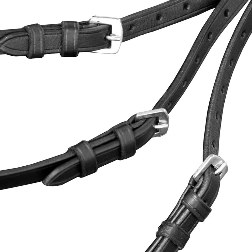 Vidaxl Bridle in pelle con nastro combinato, redini e bit Black Pony