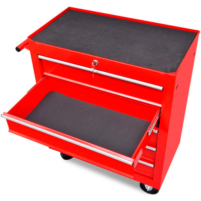 Vidaxl Tool Trolley 5 cassetti rosso