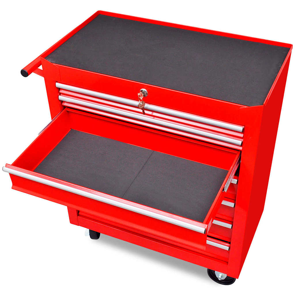Vidaxl Tool Trolley 7 cassetti rosso