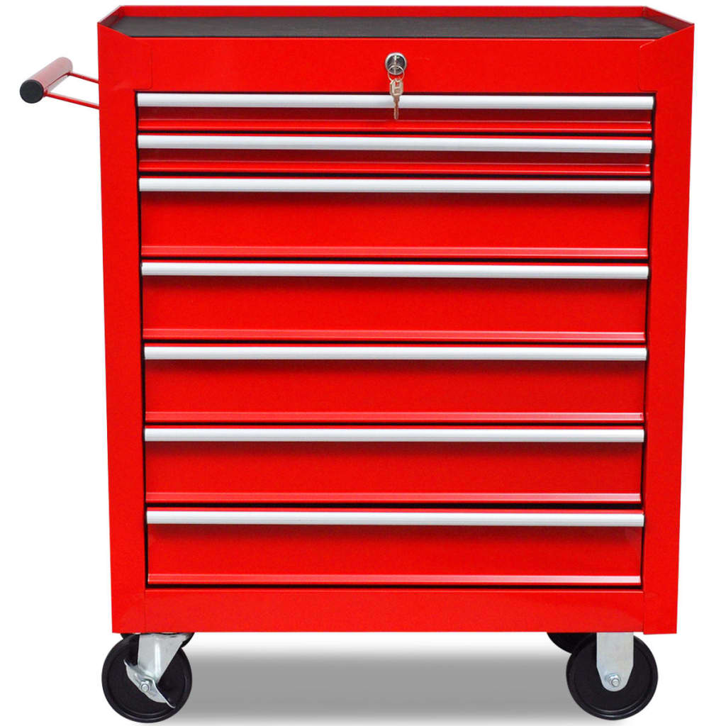 Vidaxl Tool Trolley 7 cassetti rosso