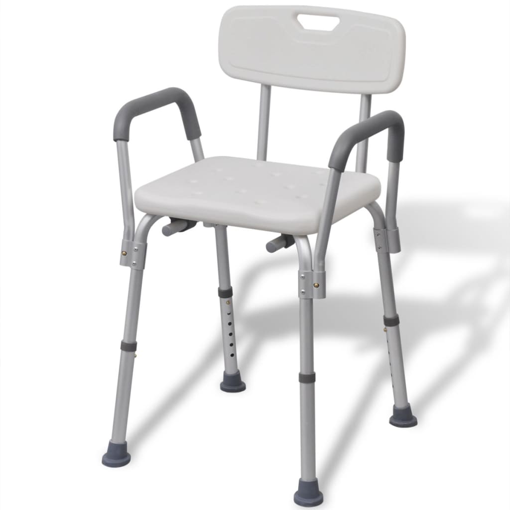 Vidaxl Shower Chair in alluminio bianco