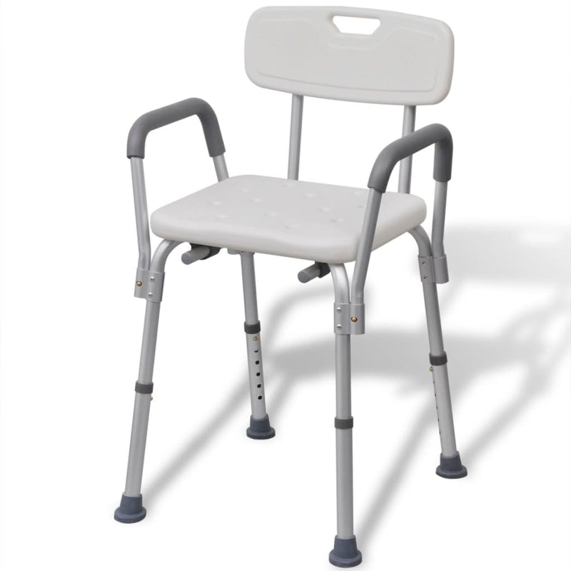 Vidaxl Shower Chair in alluminio bianco
