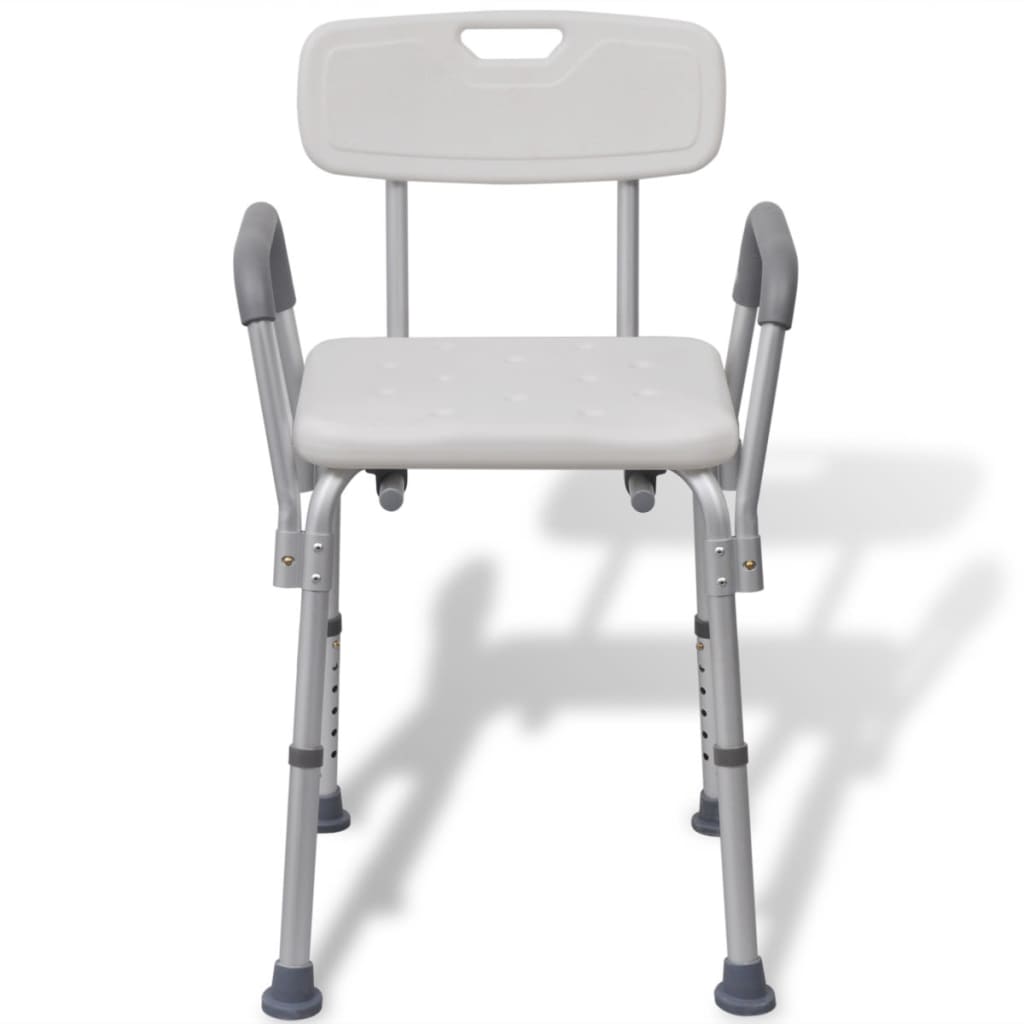 Vidaxl Shower Chair in alluminio bianco