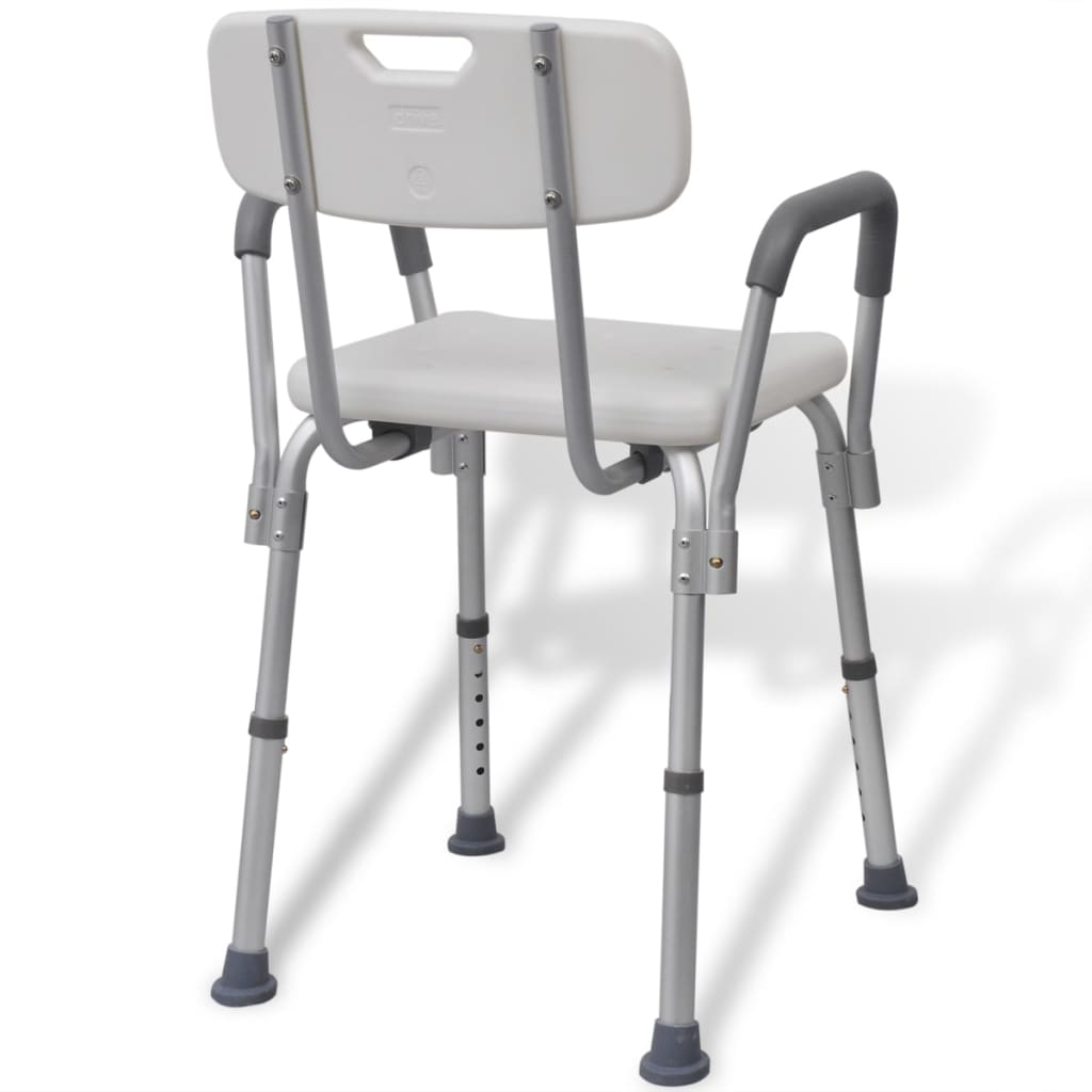 Vidaxl Shower Chair in alluminio bianco