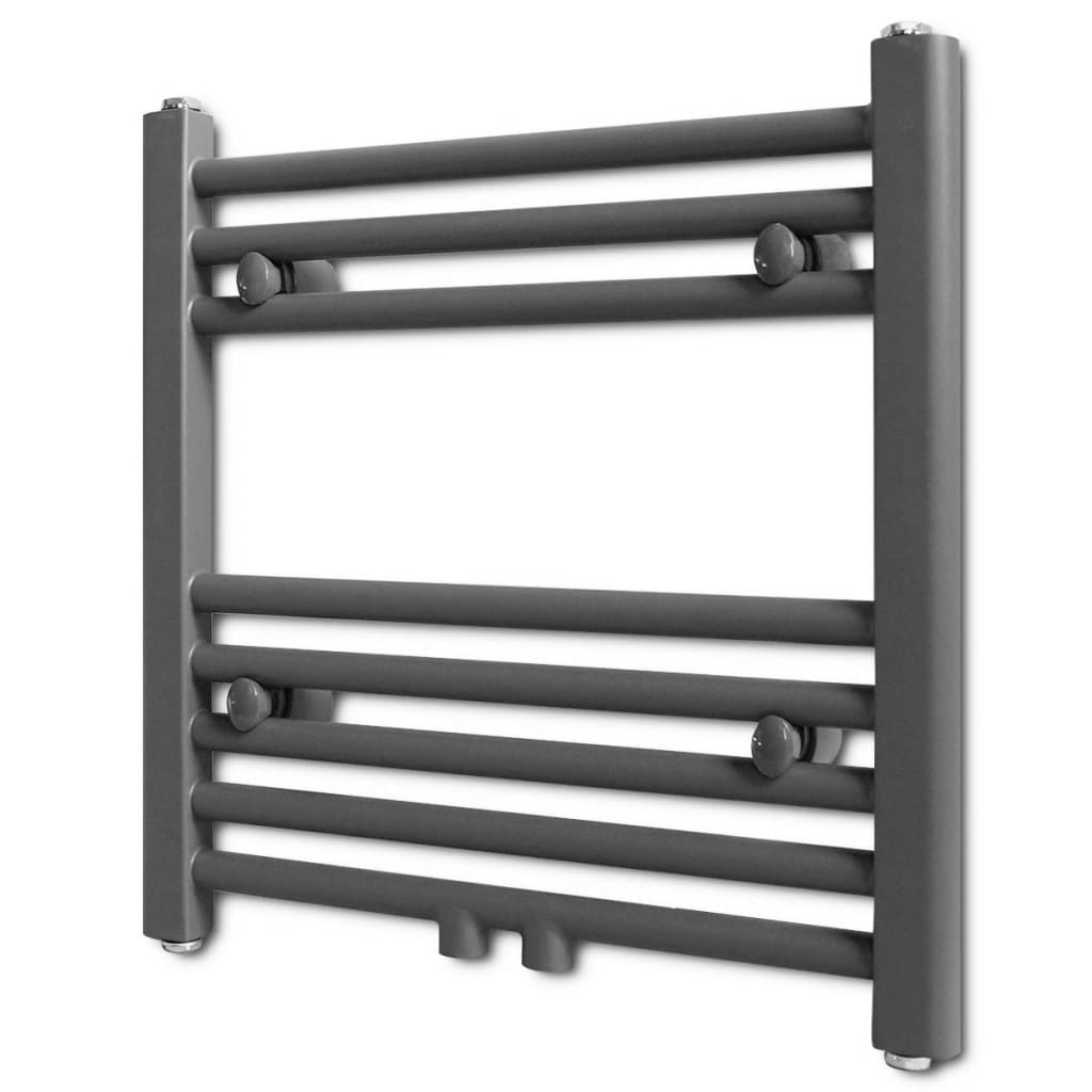 Rejilla de toalla de radiador de Vidaxl recta 480x480 mm de gris