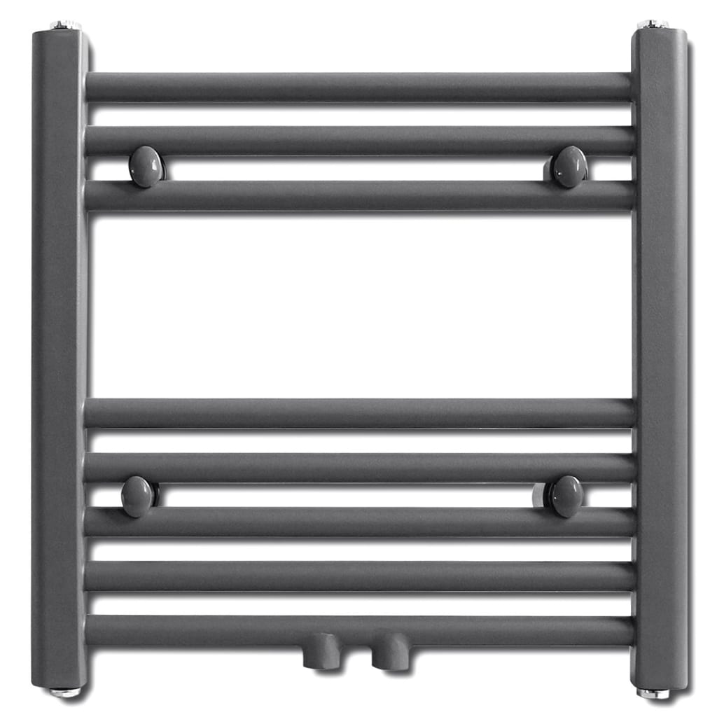 Rejilla de toalla de radiador de Vidaxl recta 480x480 mm de gris